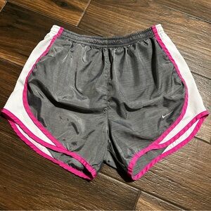 Nike Women’s Dri Fit Shorts XS Gray‎ White and Pink Elastic Waist